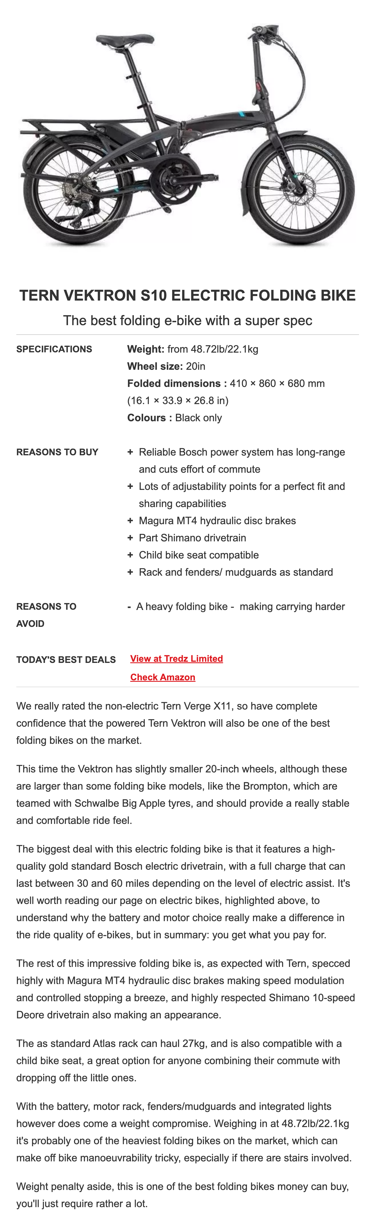 Vektron S10 | Tern Bicycles